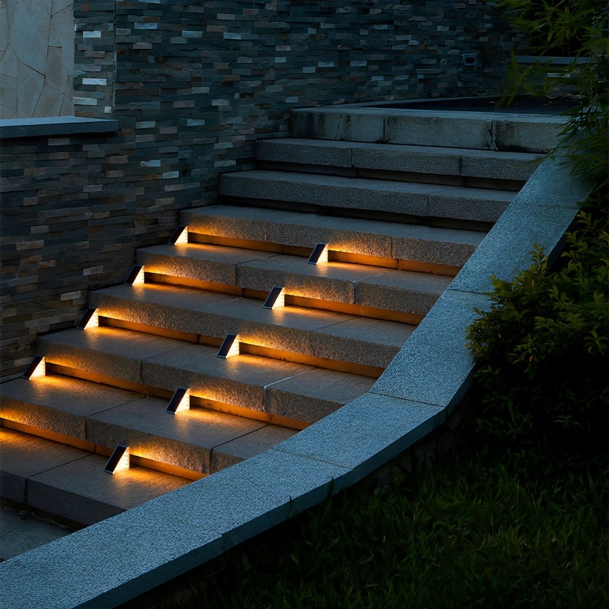 Solar Outdoor Stair Light With Motion Sensor ABS IP65 Warm White 3000K