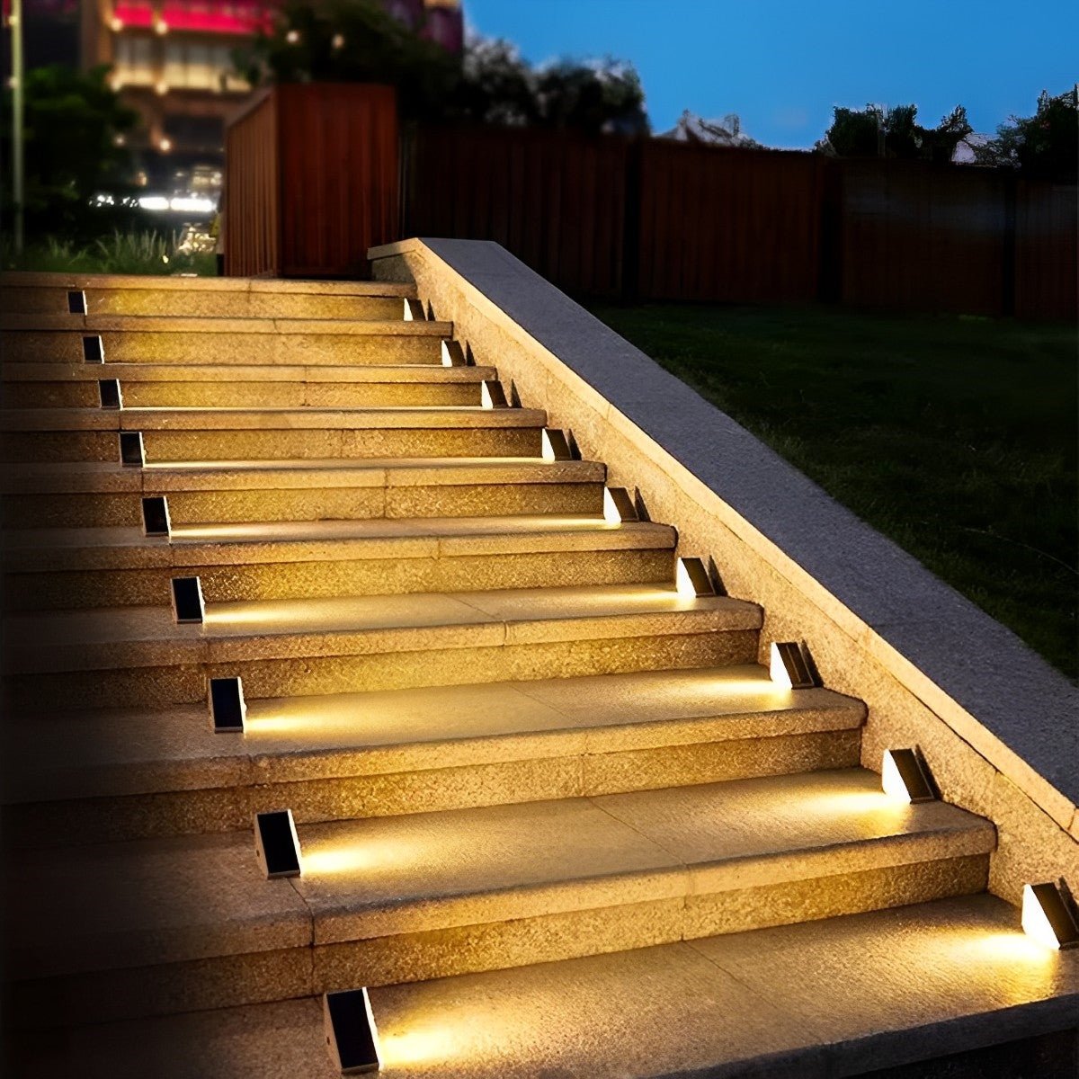 Solar Outdoor Stair Light With Motion Sensor ABS IP65 Warm White 3000K