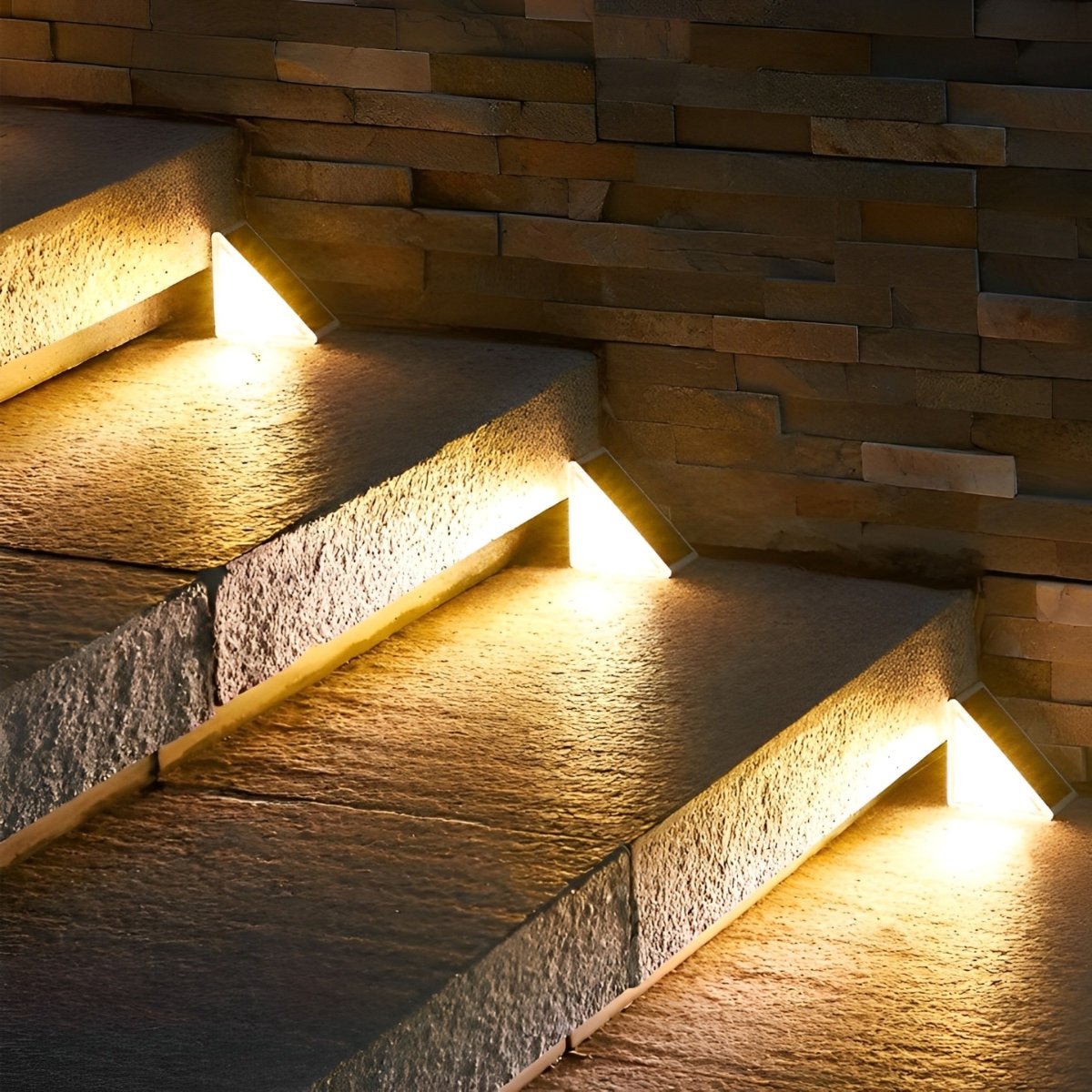 Solar Outdoor Stair Light With Motion Sensor ABS IP65 Warm White 3000K