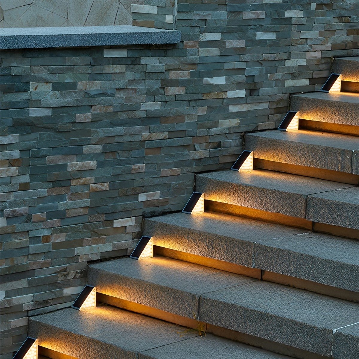 Solar Outdoor Stair Light With Motion Sensor ABS IP65 Warm White 3000K