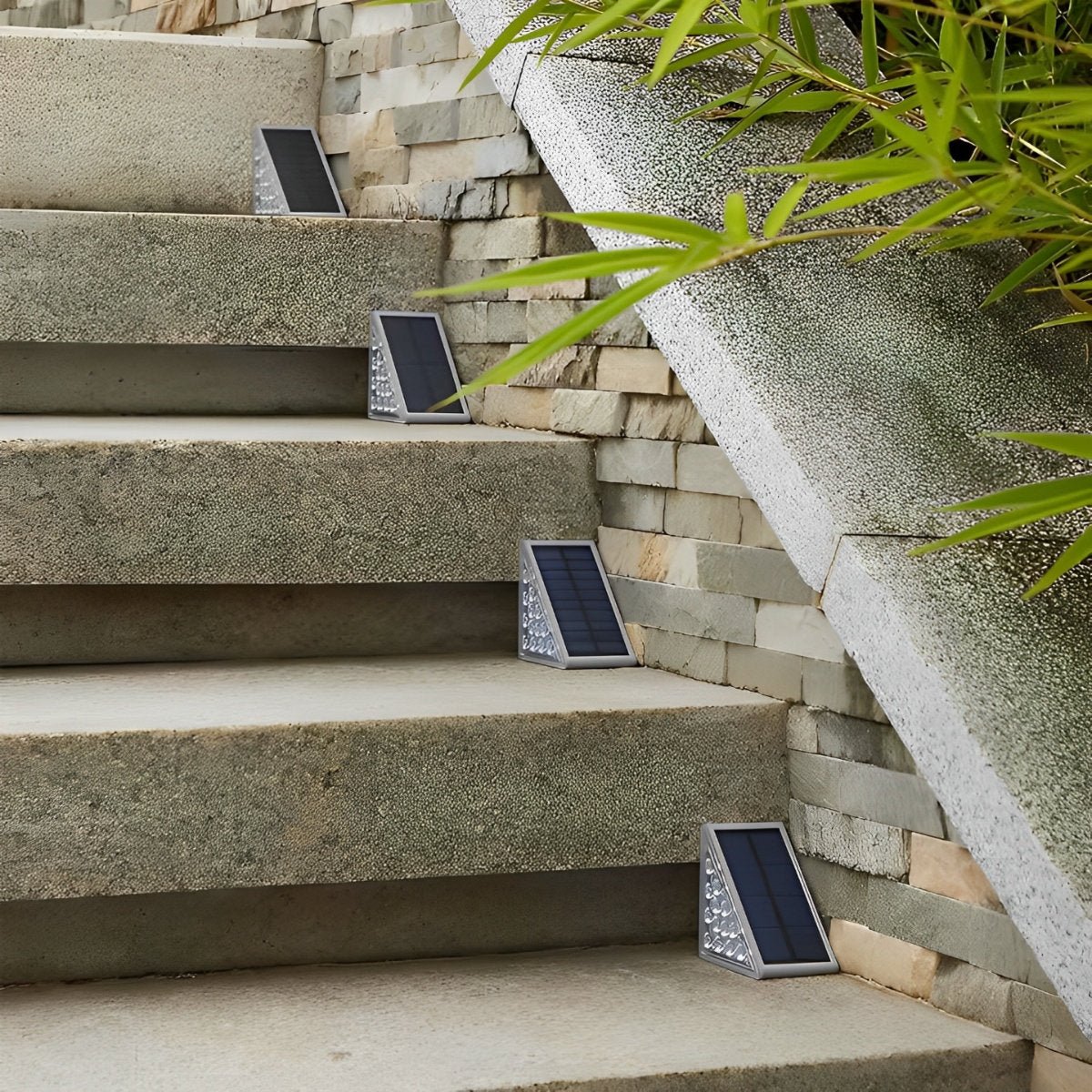 Solar Outdoor Stair Light With Motion Sensor ABS IP65 Warm White 3000K