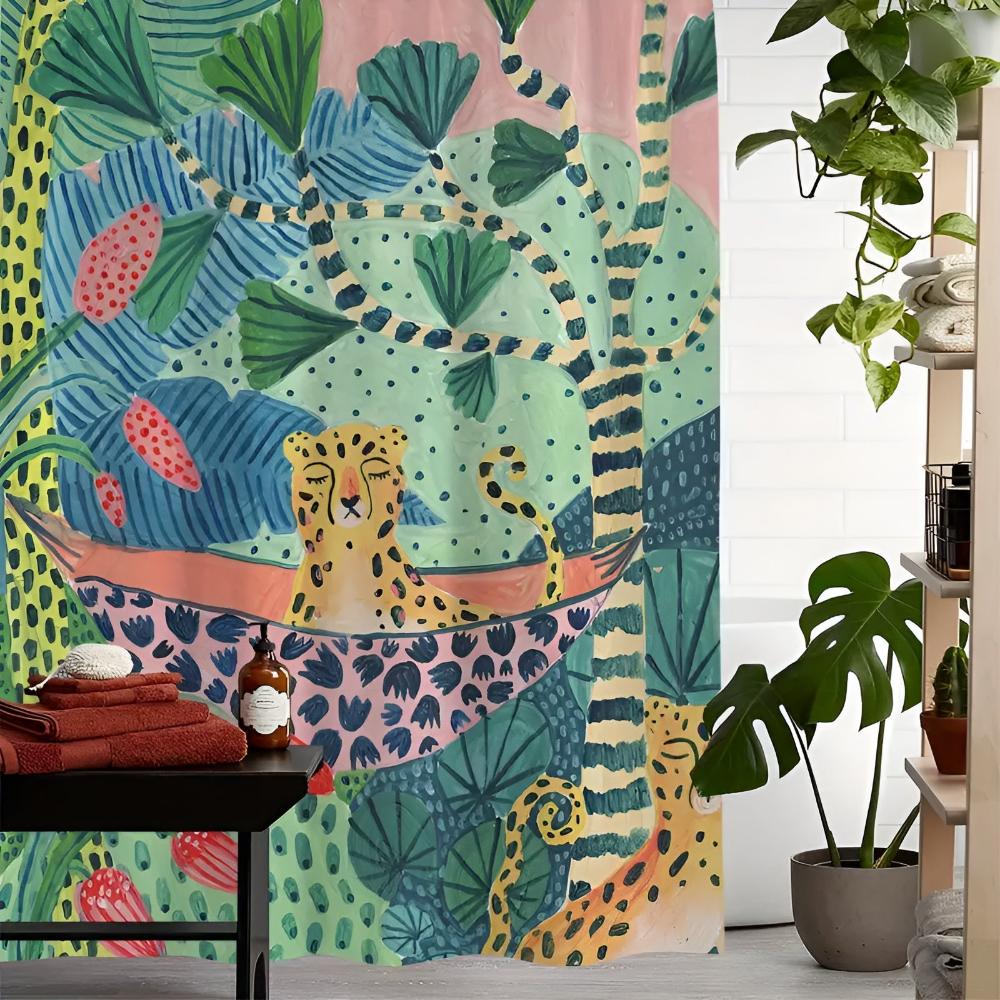 Tropical Cheetah Shower Curtain | Ka-mostore