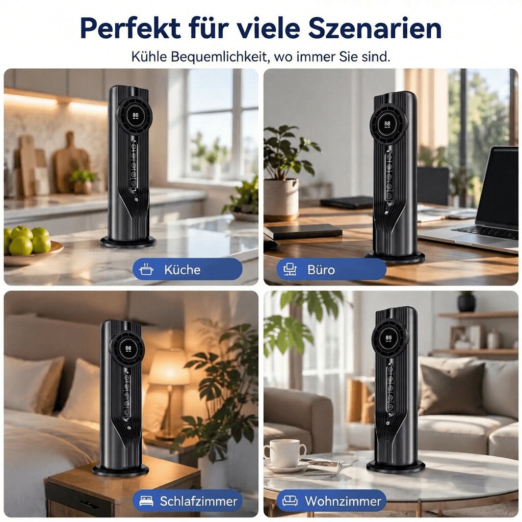 Nebelturm USB-s toronyventilátor párásítóval — 6 fokozat, 6 órás időzítő, párásító funkció
