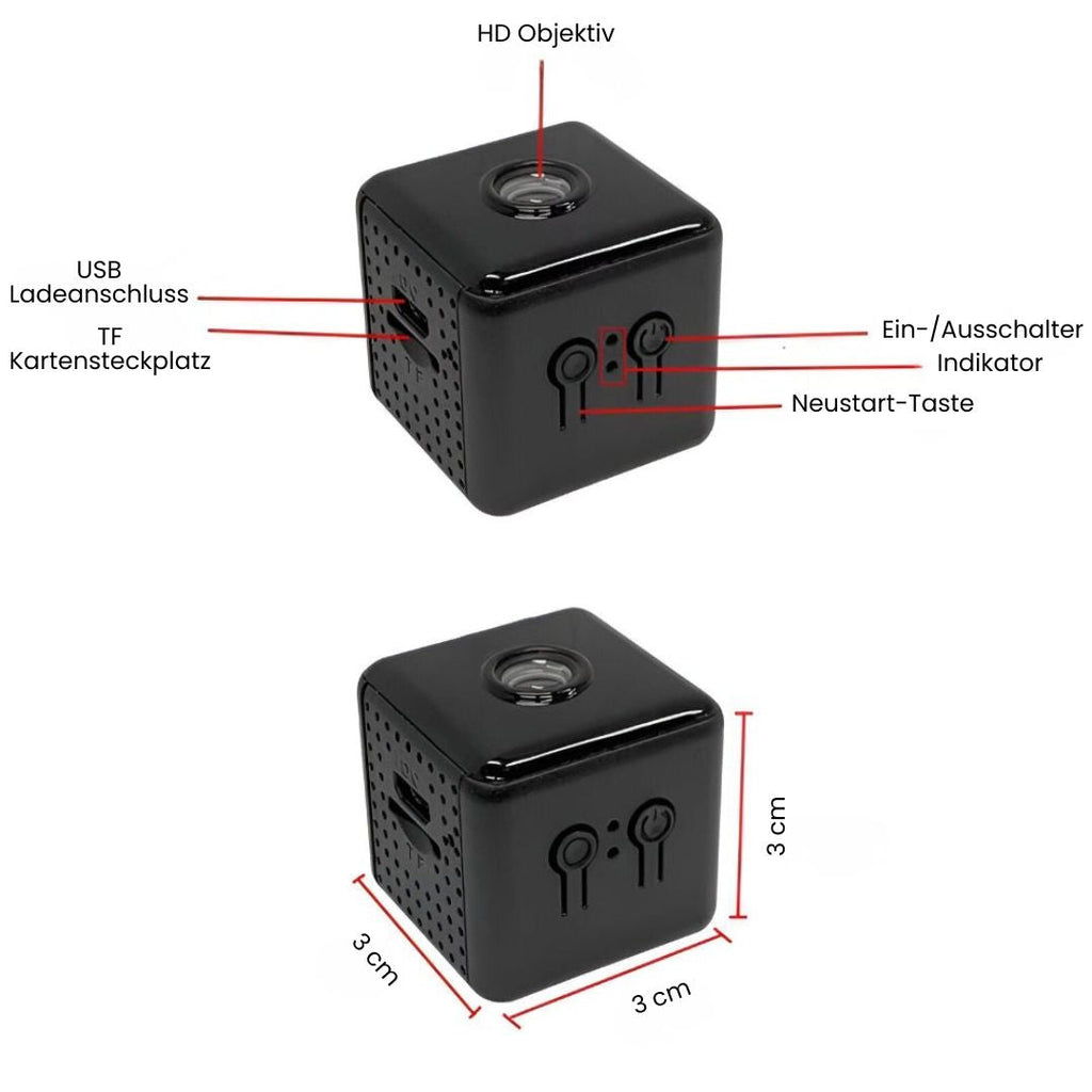 MiniWächter Videocamera di sicurezza wireless mini — Monitoraggio video in diretta tramite Wi-Fi
