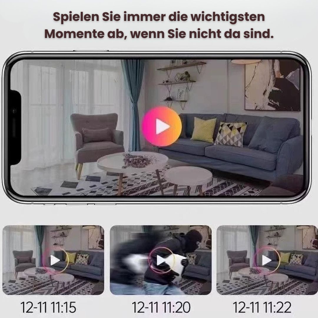 MiniWächter Videocamera di sicurezza wireless mini — Monitoraggio video in diretta tramite Wi-Fi