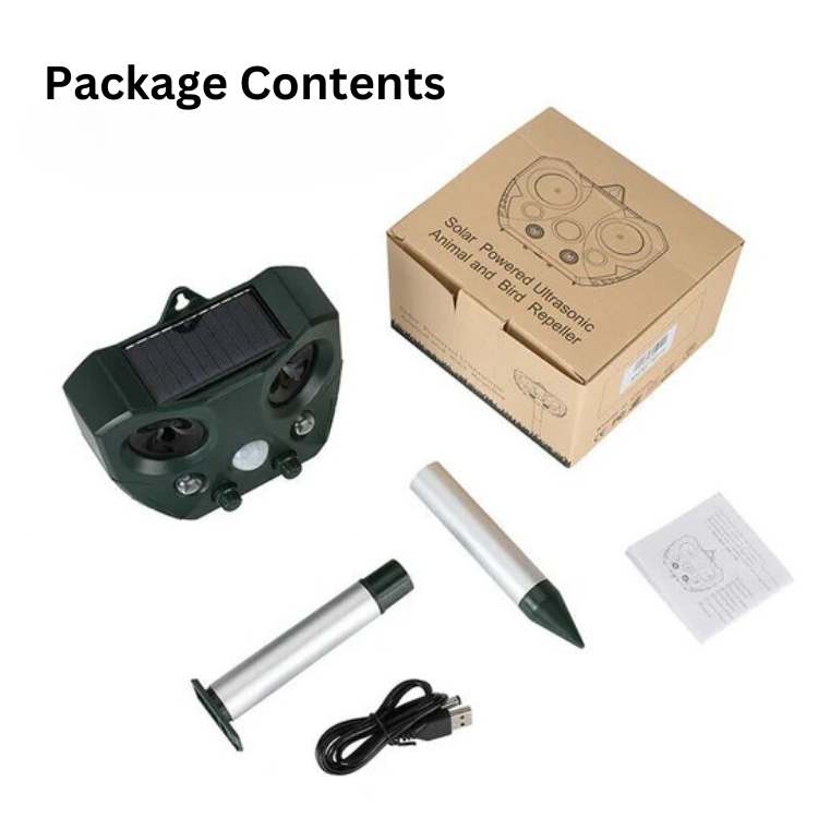 Solar Powered Bird Repeller With Ultrasonic Pest Deterrent And Motion Sensor Waterproof