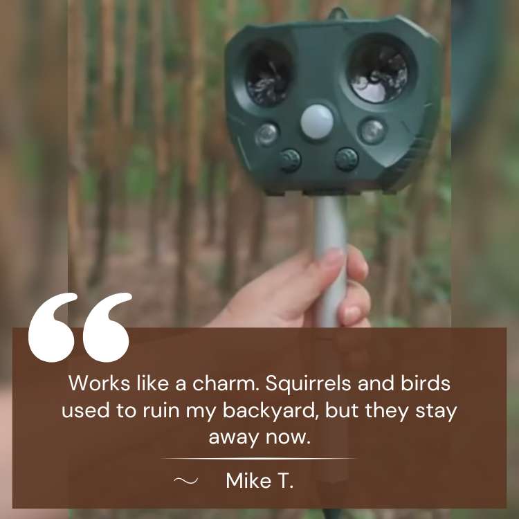 Solar Powered Bird Repeller With Ultrasonic Pest Deterrent And Motion Sensor Waterproof