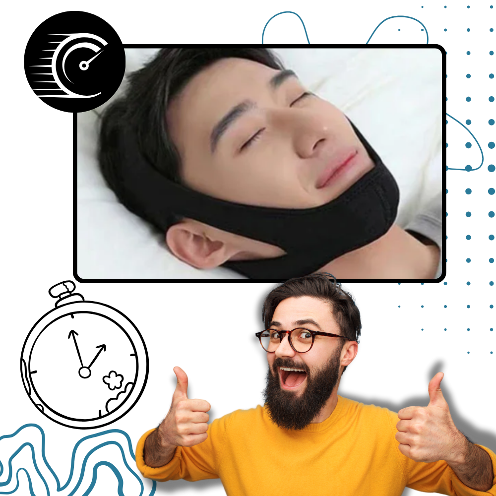 Black Neoprene Adjustable Chin Strap For Snoring And Sleep Apnea Comfort