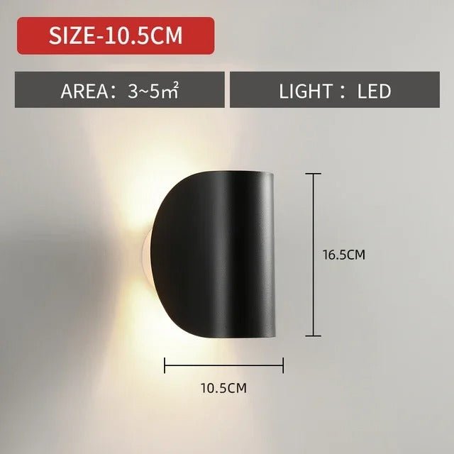 مصباح حائط LED داخلي للأعلى والأسفل من الألمنيوم باللون الأسود أو الأبيض G4