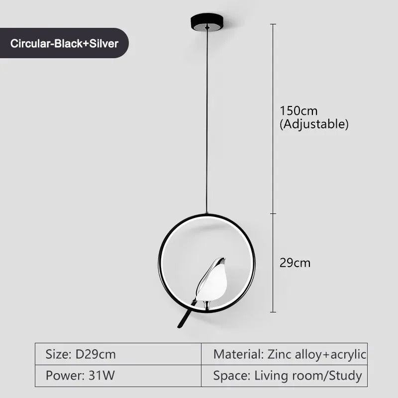 LumaBird Round Pendant Light With LED For Contemporary Ceilings And Living Spaces