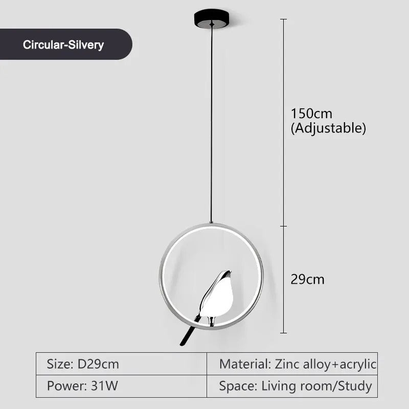 LumaBird Round Pendant Light With LED For Contemporary Ceilings And Living Spaces