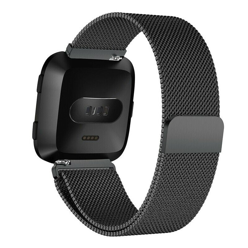 Λουράκι συμβατό με Fitbit Versa και Versa 2 — Μιλανέζικο μαύρο