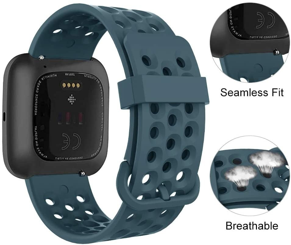 Correa transpirable gris azulado para Fitbit Versa y Versa 2