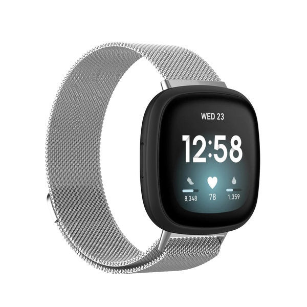 Stříbrný milánský řemínek na zápěstí pro Fitbit Versa 3