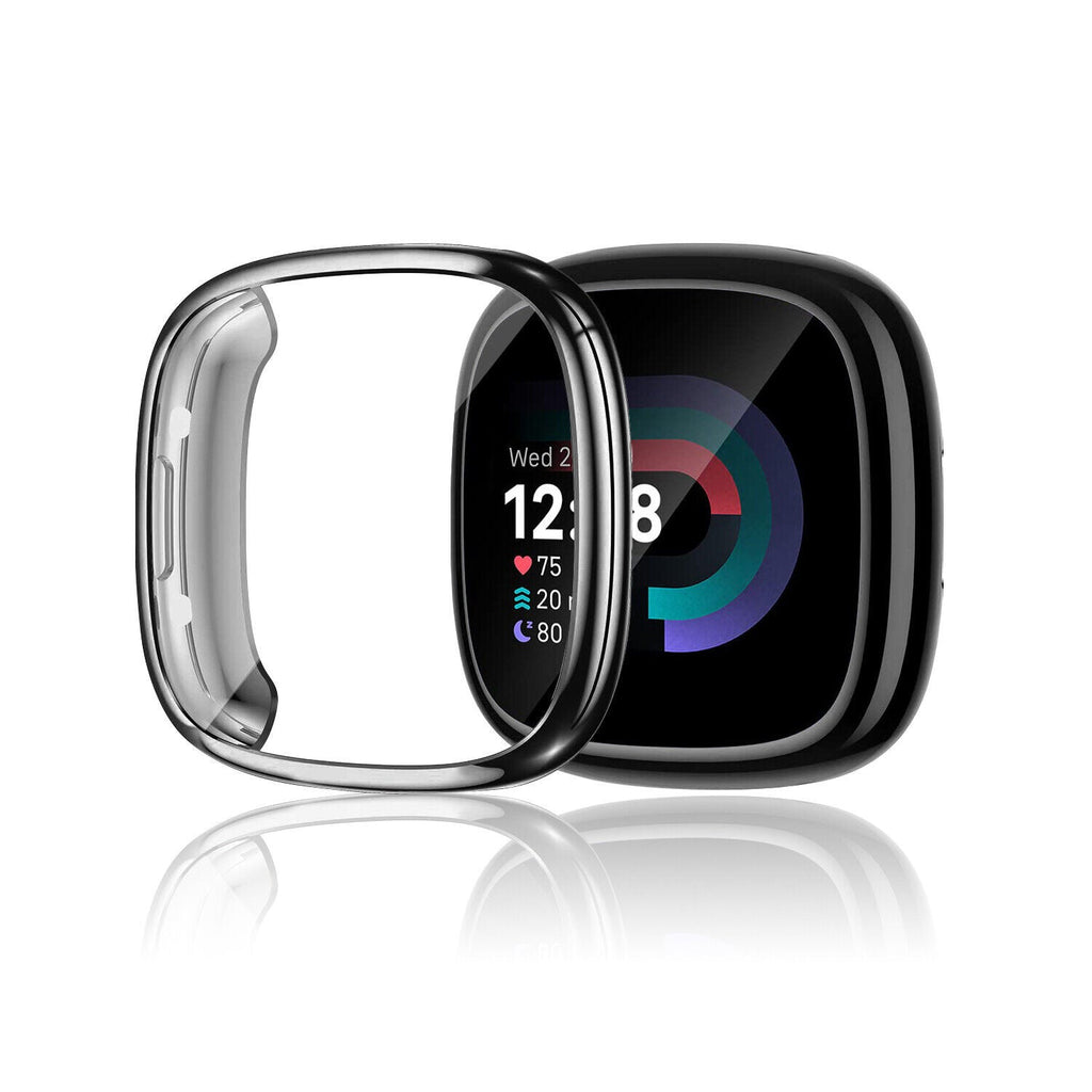 حافظة واقية سوداء من TPU لجهازي Fitbit Versa 4 وSense 2