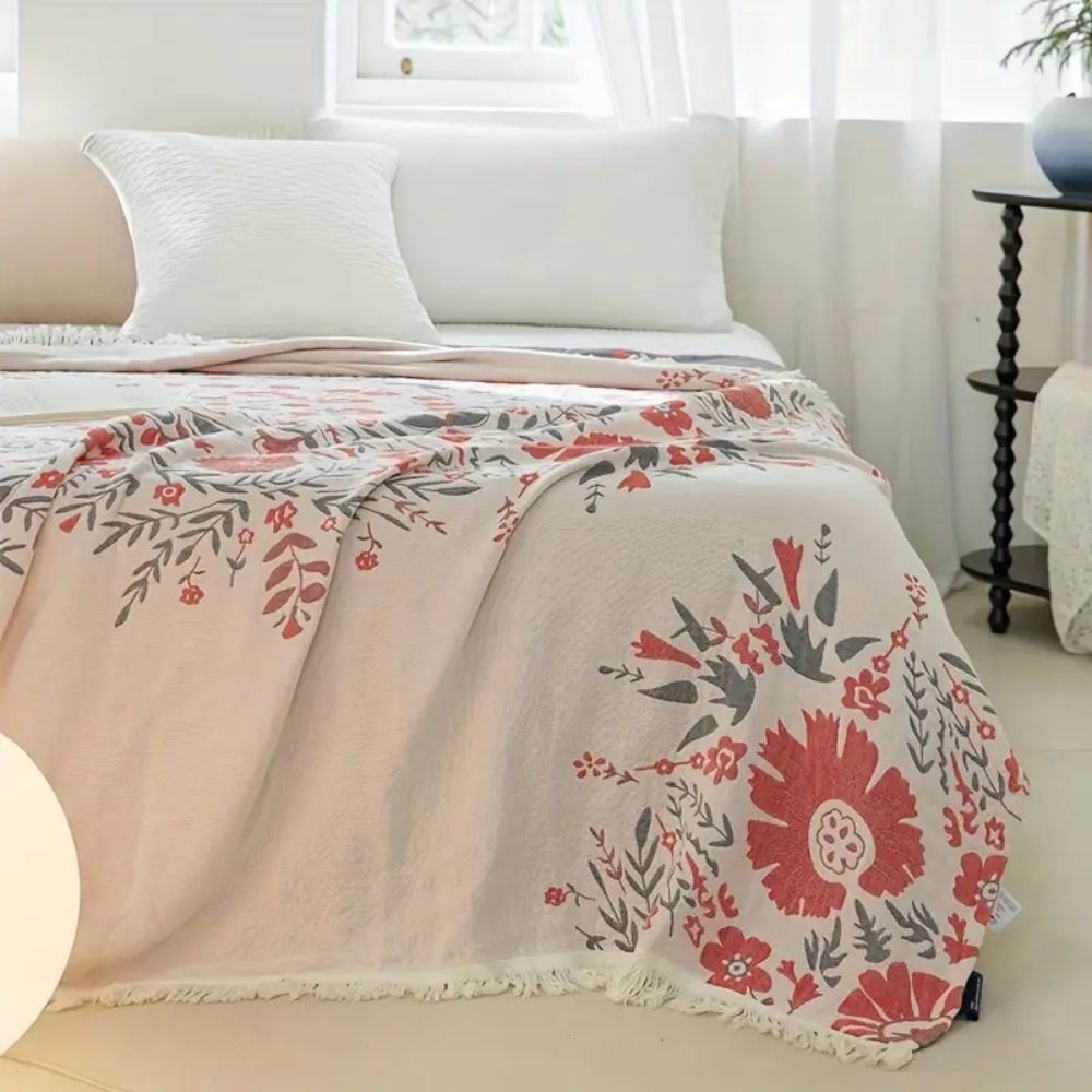 Versailles-Inspired Reversible Floral Blanket | Ka-mostore