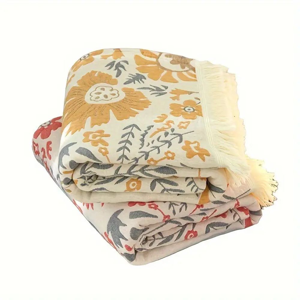 Versailles-Inspired Reversible Floral Blanket | Ka-mostore
