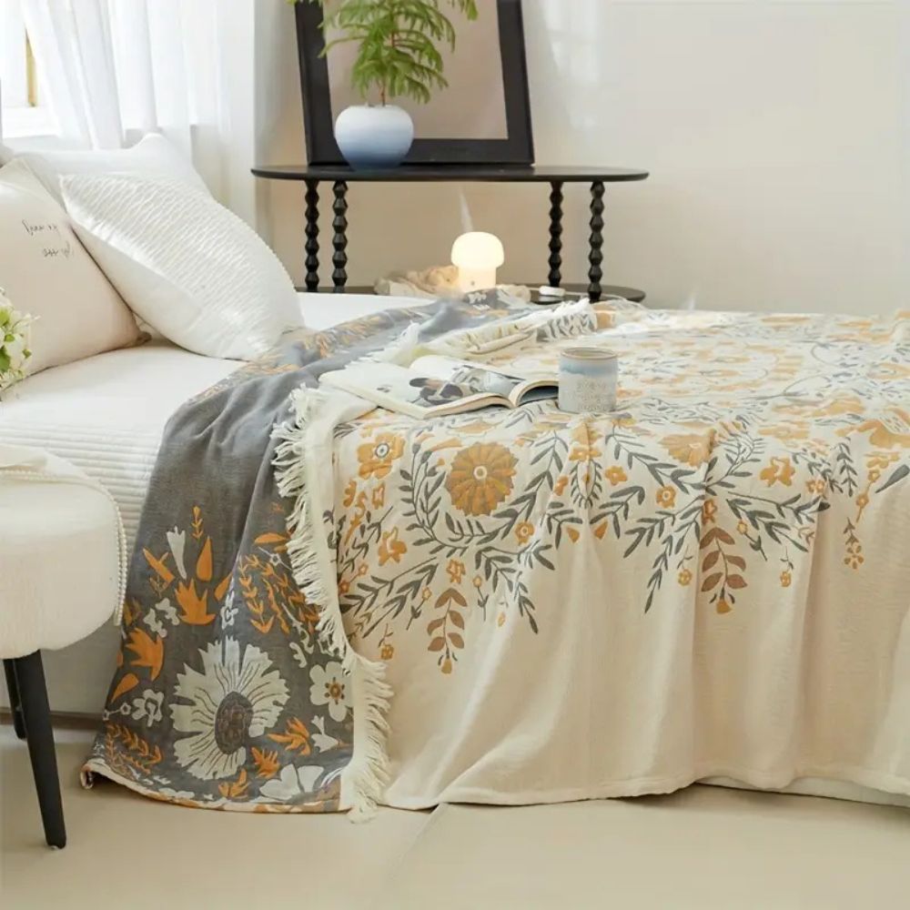 Versailles-Inspired Reversible Floral Blanket | Ka-mostore