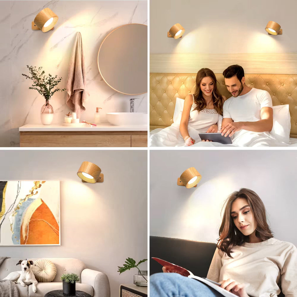 LumaPulse 360-Degree Adjustable Wireless Wall Light, Rechargeable For Modern Spaces
