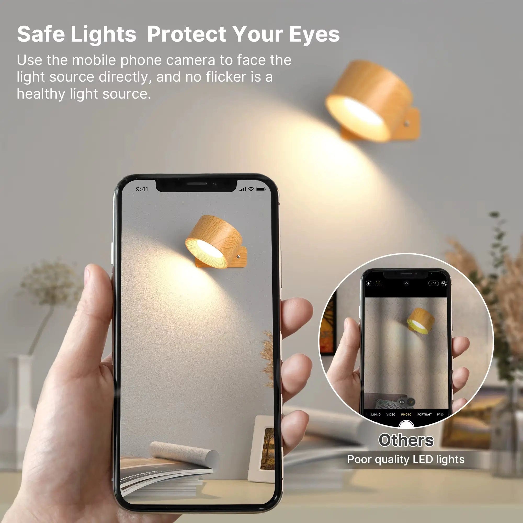 LumaPulse 360-Degree Adjustable Wireless Wall Light, Rechargeable For Modern Spaces