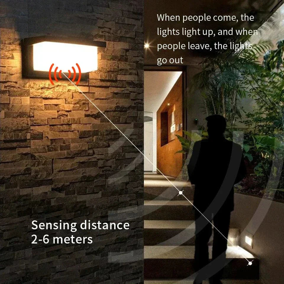 AeroGuard Exterior Wall Light PIR Sensor, Waterproof LED Outdoor Fixture For Porch Or Garden