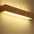 LyraNord Nordic Vertical LED Wall Light With Warm Wood Finish For Bedroom And Living Room And Bath