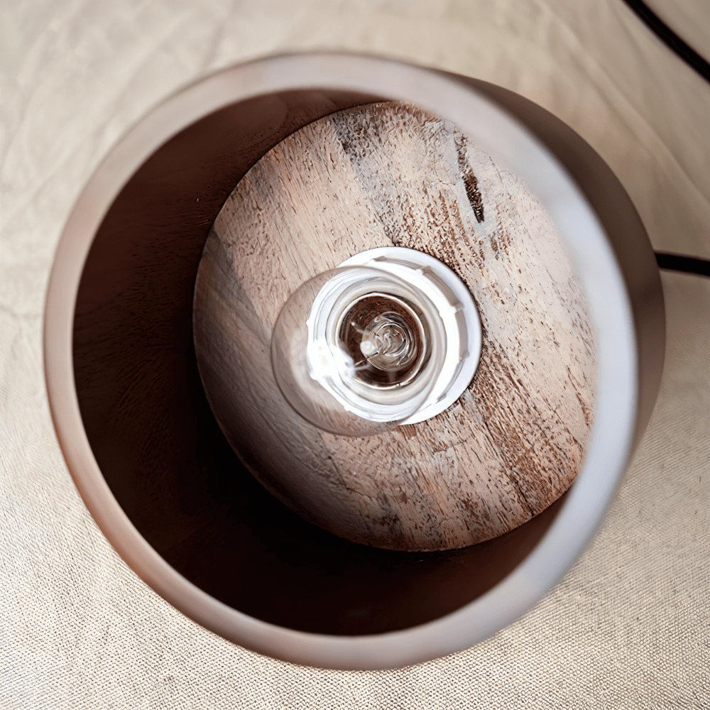 Vesil Copper and Wood Pendant Light With Downward Illumination
