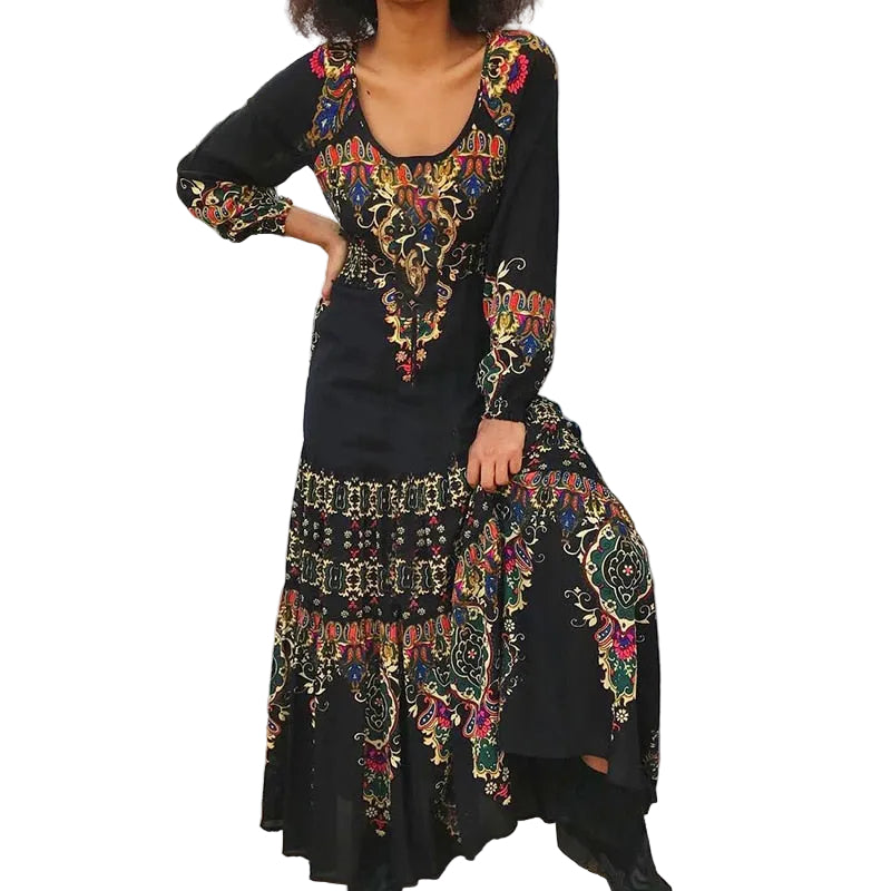 Boho Print Maxi Dress for Women | Ka-mostore