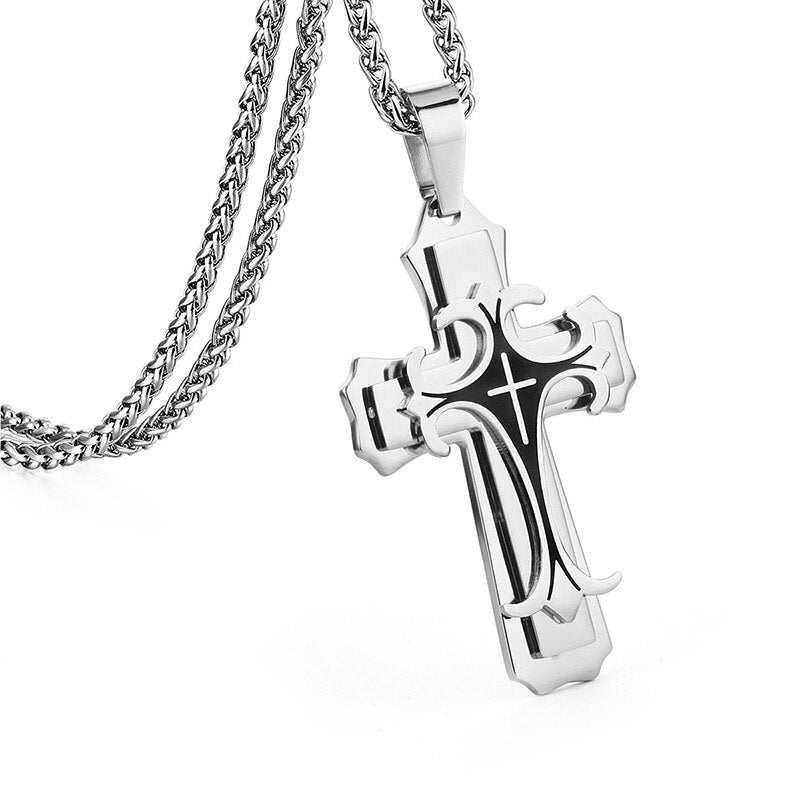 Vnox | Cross Pendant Necklace | Ka-mostore