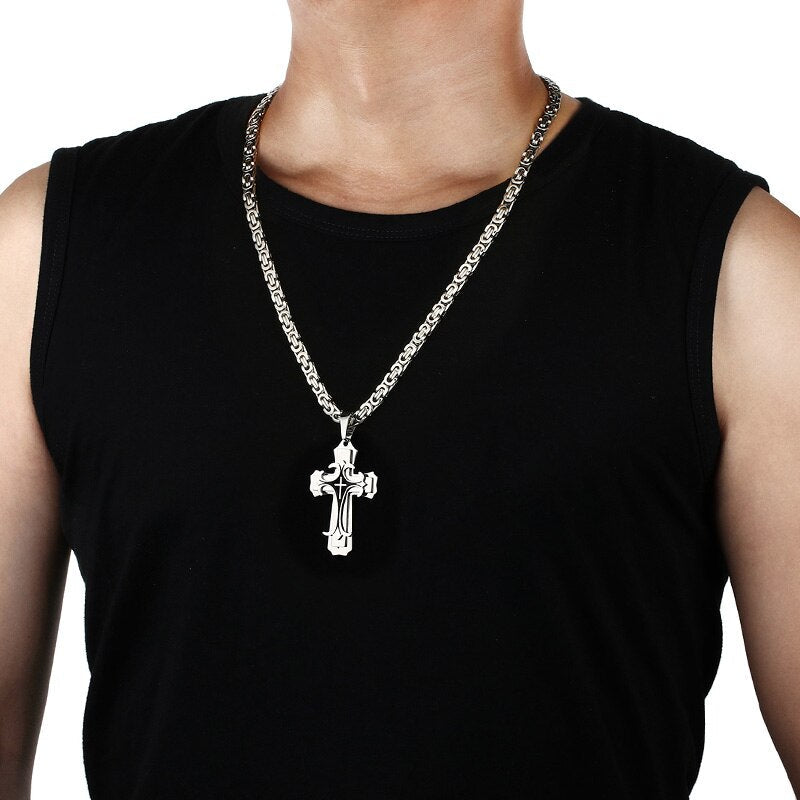 Vnox | Cross Pendant Necklace | Ka-mostore
