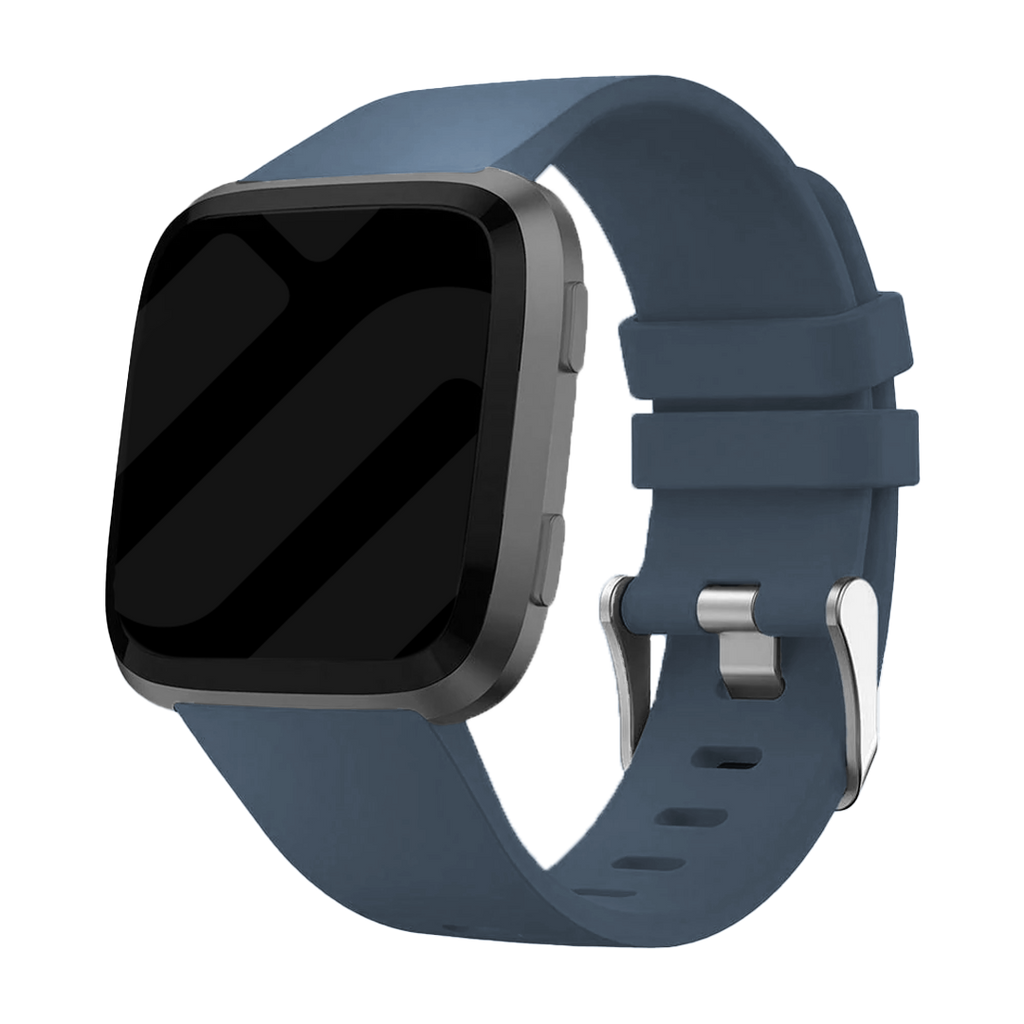 Silikonový řemínek pro Fitbit Versa a Versa 2 — detail šedomodré přezky