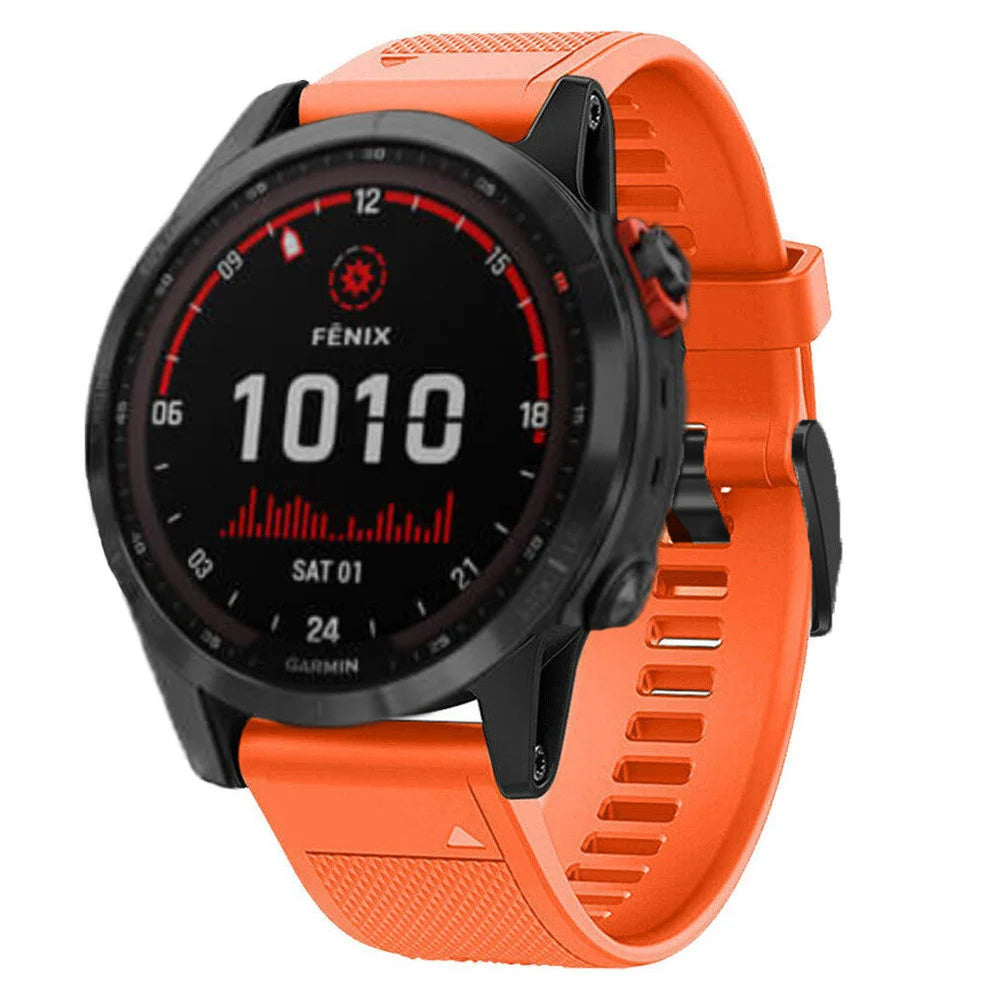 Náhradní oranžový silikonový řemínek k hodinkám Garmin Fenix 7