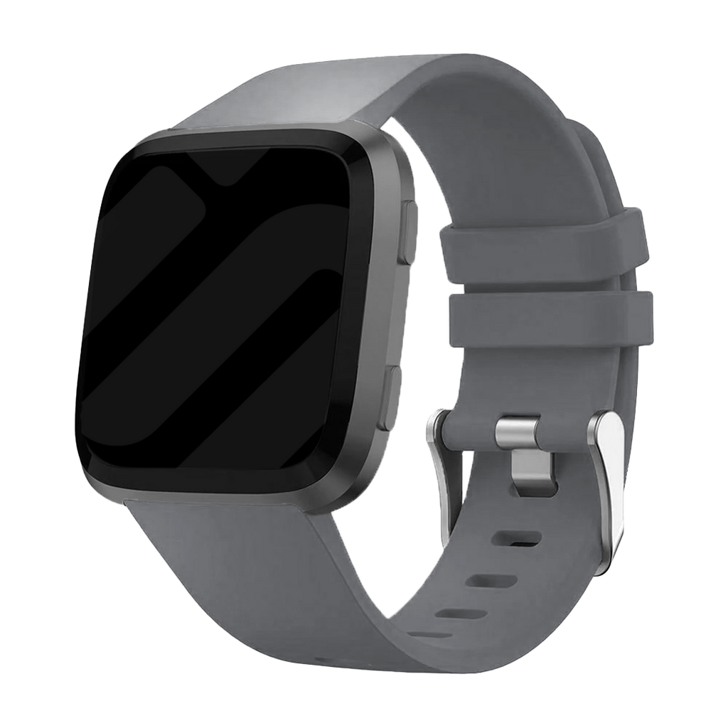 Gråt silikoneudskiftningsrem med spænde til Fitbit Versa/Versa 2