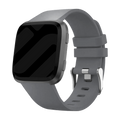 Gråt silikoneudskiftningsrem med spænde til Fitbit Versa/Versa 2