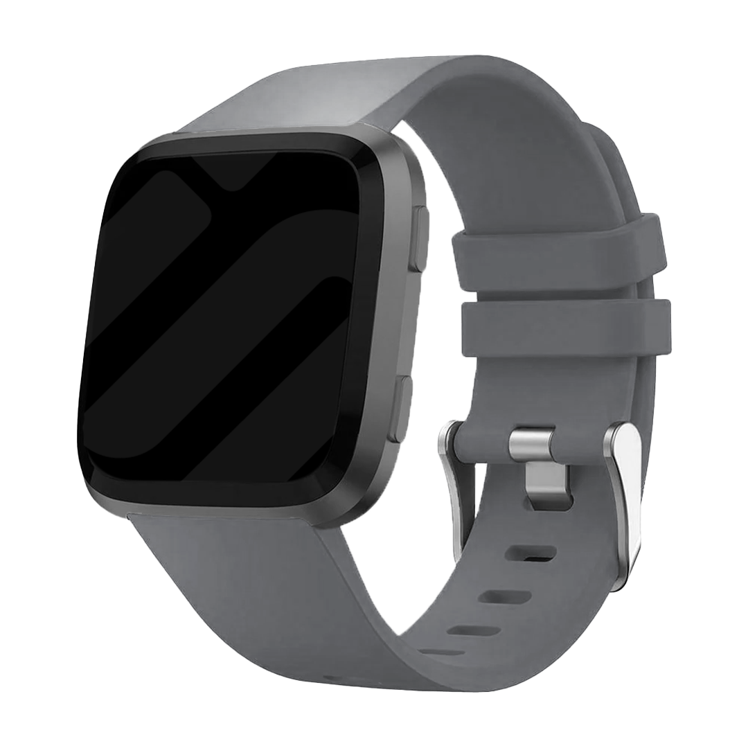 Gråt silikoneudskiftningsrem med spænde til Fitbit Versa/Versa 2
