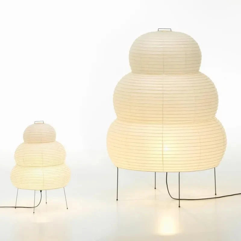 Wabi Sabi Rice Paper Floor Lamp With Adjustable Tripod