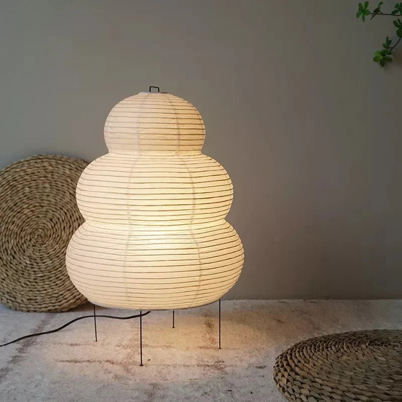 Wabi Sabi Rice Paper Floor Lamp With Adjustable Tripod