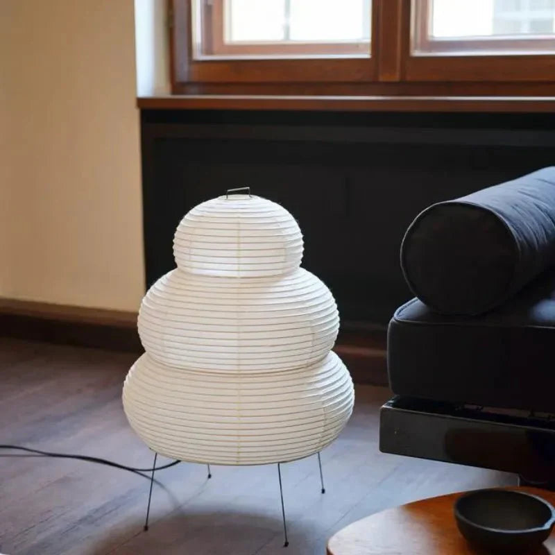 Wabi Sabi Rice Paper Floor Lamp With Adjustable Tripod