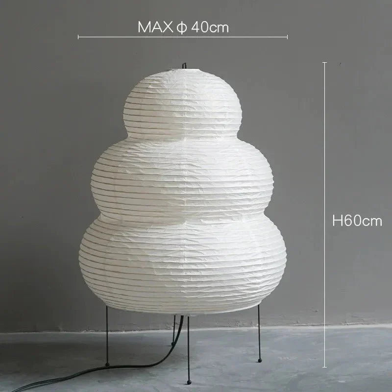 Wabi Sabi Rice Paper Floor Lamp With Adjustable Tripod