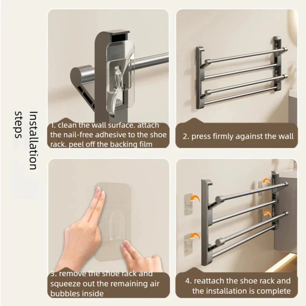WALL ORGANIZER – Wall-mounted shoe rack with drainage for space-saving storage | Ka-mostore