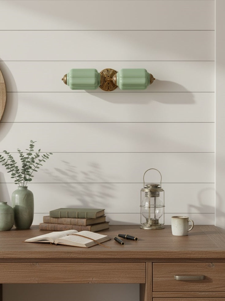 Eloise Vintage Glass Horizontal Wall Light For Living Room And Hallway