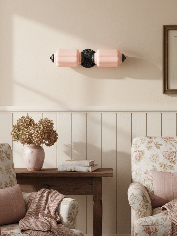 Eloise Vintage Glass Horizontal Wall Light For Living Room And Hallway