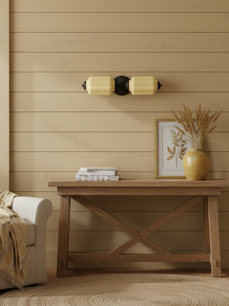Eloise Vintage Glass Horizontal Wall Light For Living Room And Hallway