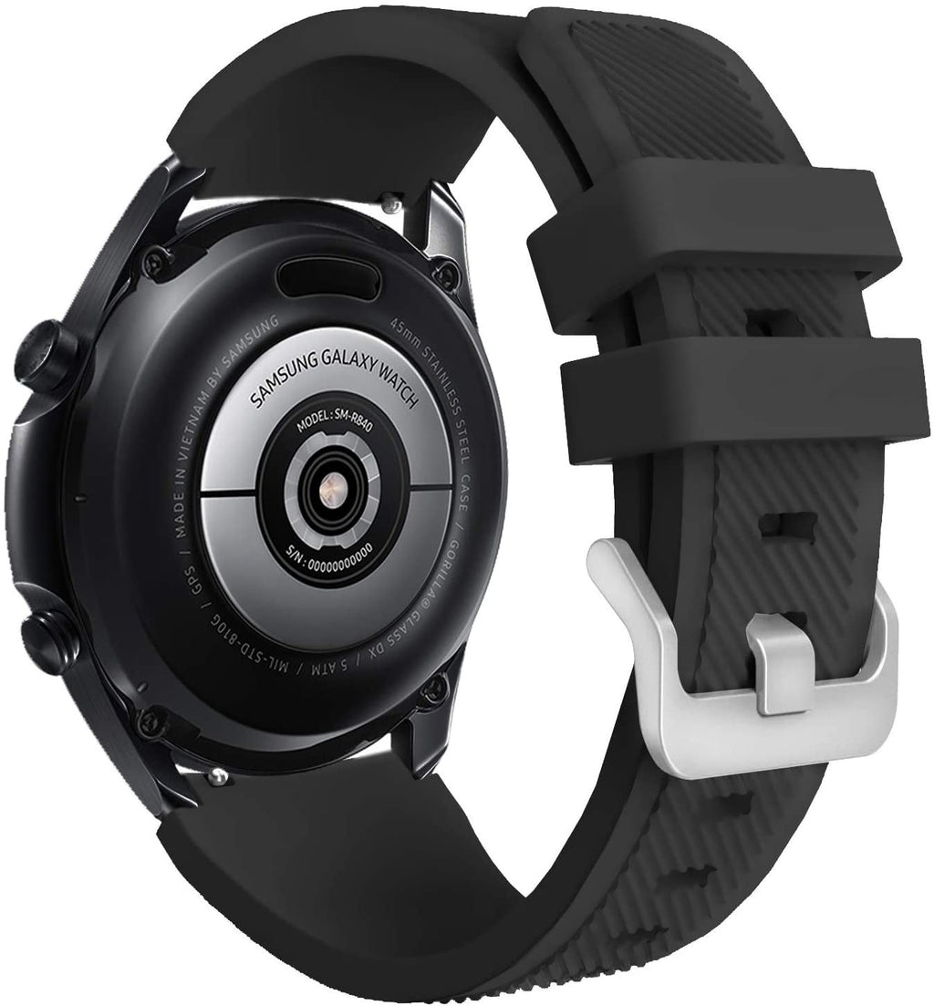 Samsung Galaxy Watch 3 45mm Durable Black Silicone Strap