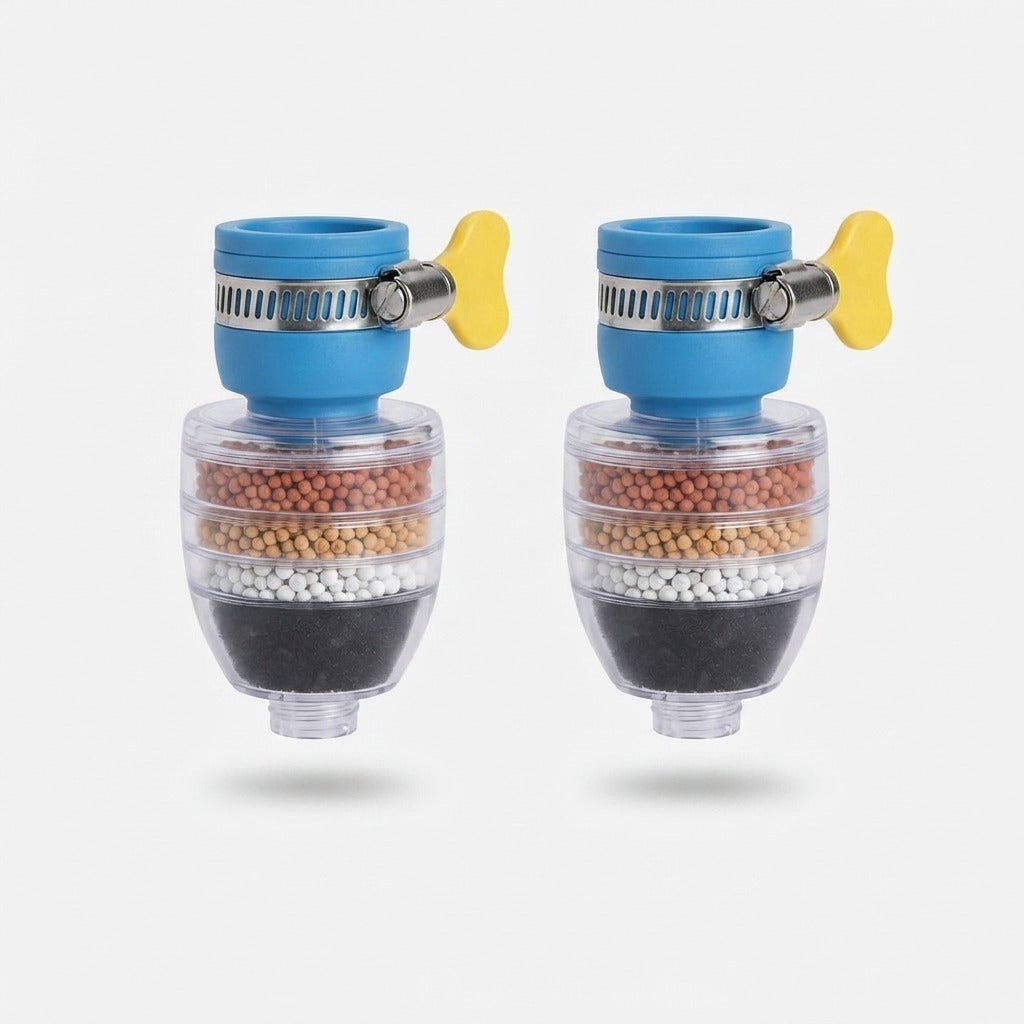 2-Pack Faucet Water Filters — 5-Layer Activated Carbon Filtration