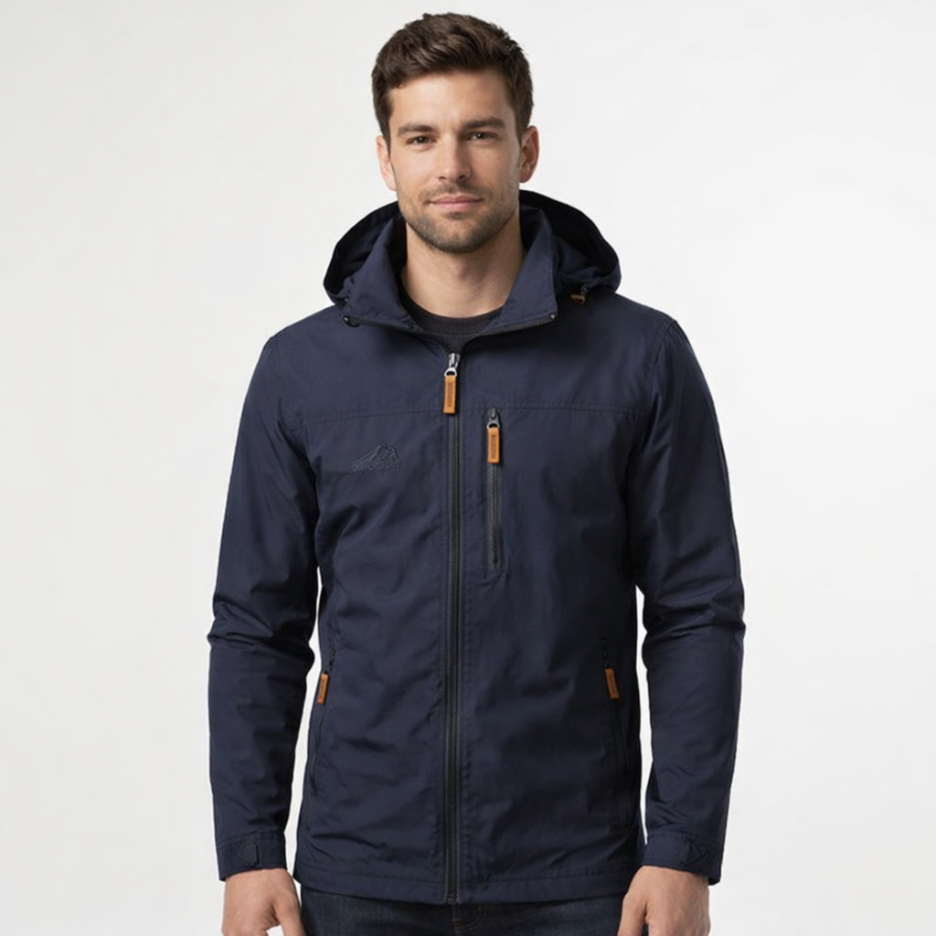 Men's Wind-Resistant Outdoor Jacket With Water-Repellent Finish