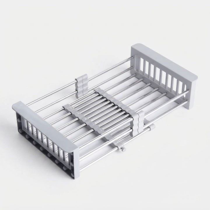 Scolapiatti espandibile in acciaio inox per lavello - Supporti antiscivolo in ABS