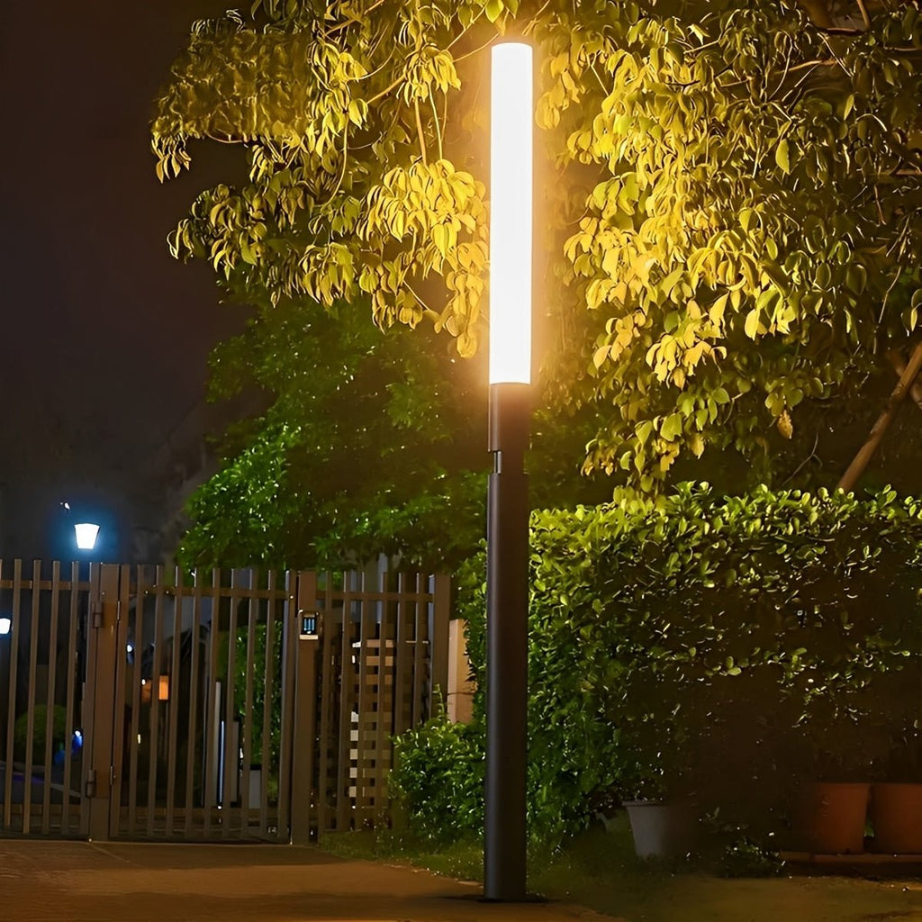 Black Aluminum Post Lamp 6W IP55 Outdoor Pathway Light For Driveway And Courtyard