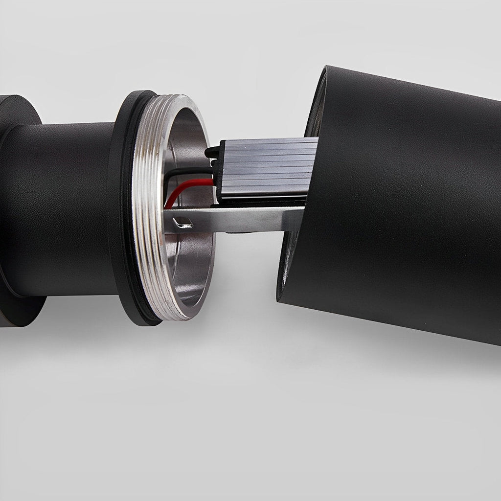 Black Aluminum Post Lamp 6W IP55 Outdoor Pathway Light For Driveway And Courtyard