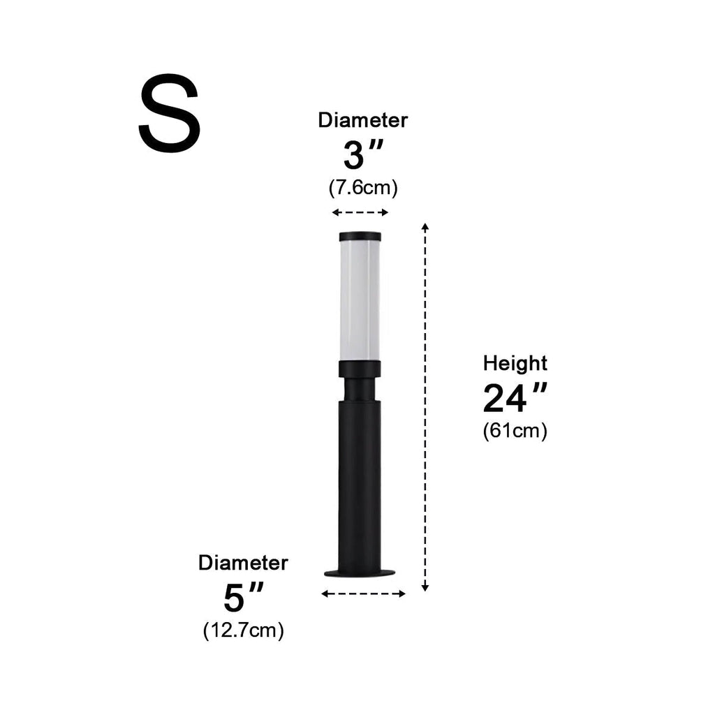 Black Aluminum Post Lamp 6W IP55 Outdoor Pathway Light For Driveway And Courtyard
